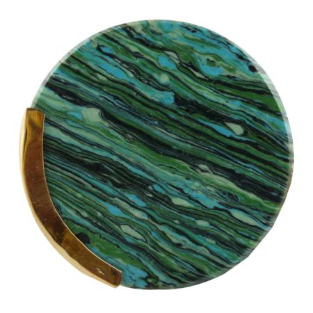 Green Texture Stone Brass Cabinet knob